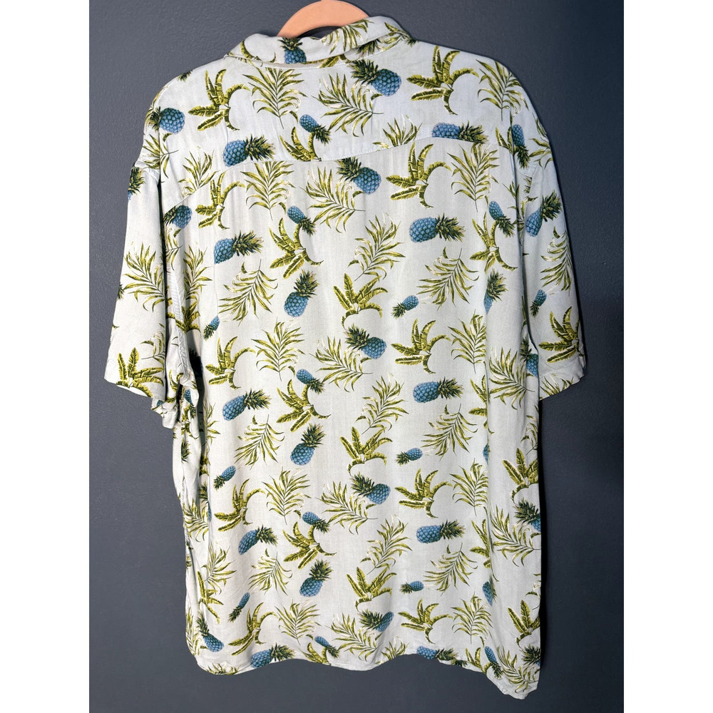 MBX Premium Goods Resort Collection Pineapple Button Down Shirt XXL White Yellow - Picture 2 of 8